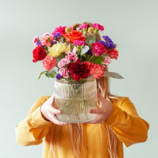 Brievenbus Bloemen – Vrolijk en Kleurrijk - Flair Brievenbusboeket – 6 kleurrijke bloemen, 32 cm