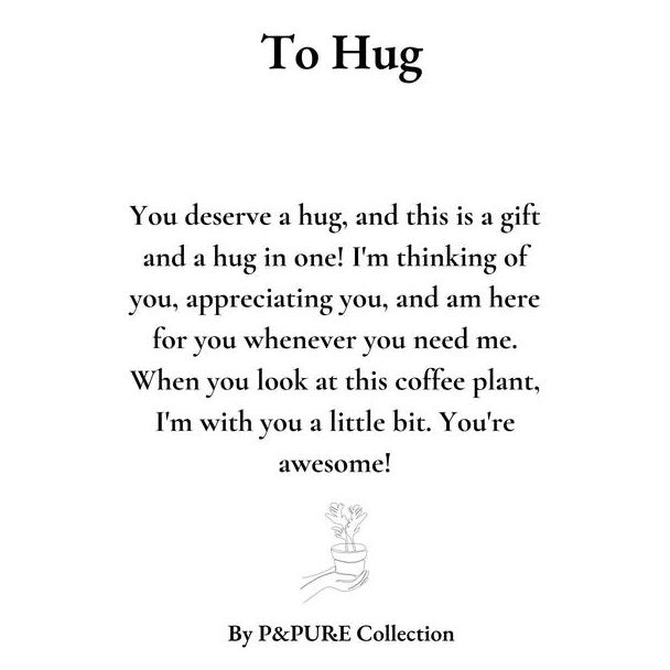 Coffea Arabica Gift  To Hug  WITH GREETING CARD! - Ø12cm - ↕20cm