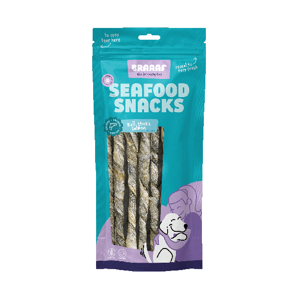 Braaaf Seafood Braaaf Salmon roll sticks 20 cm 8 pcs