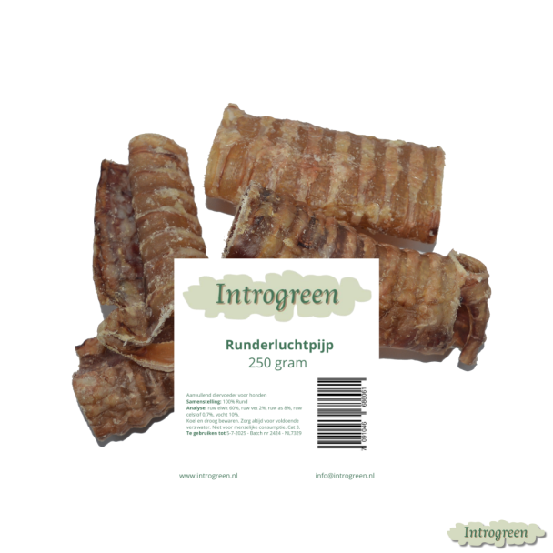 Runderluchtpijp in verpakking – natuurlijke hondensnack 250g
