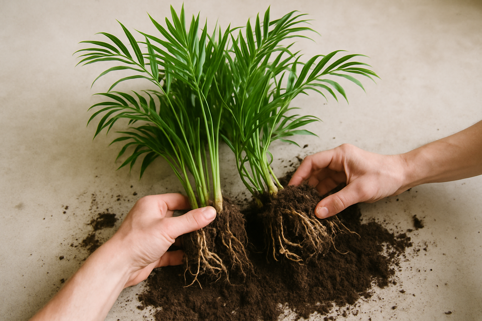 Areca palm stekken en vermeerderen