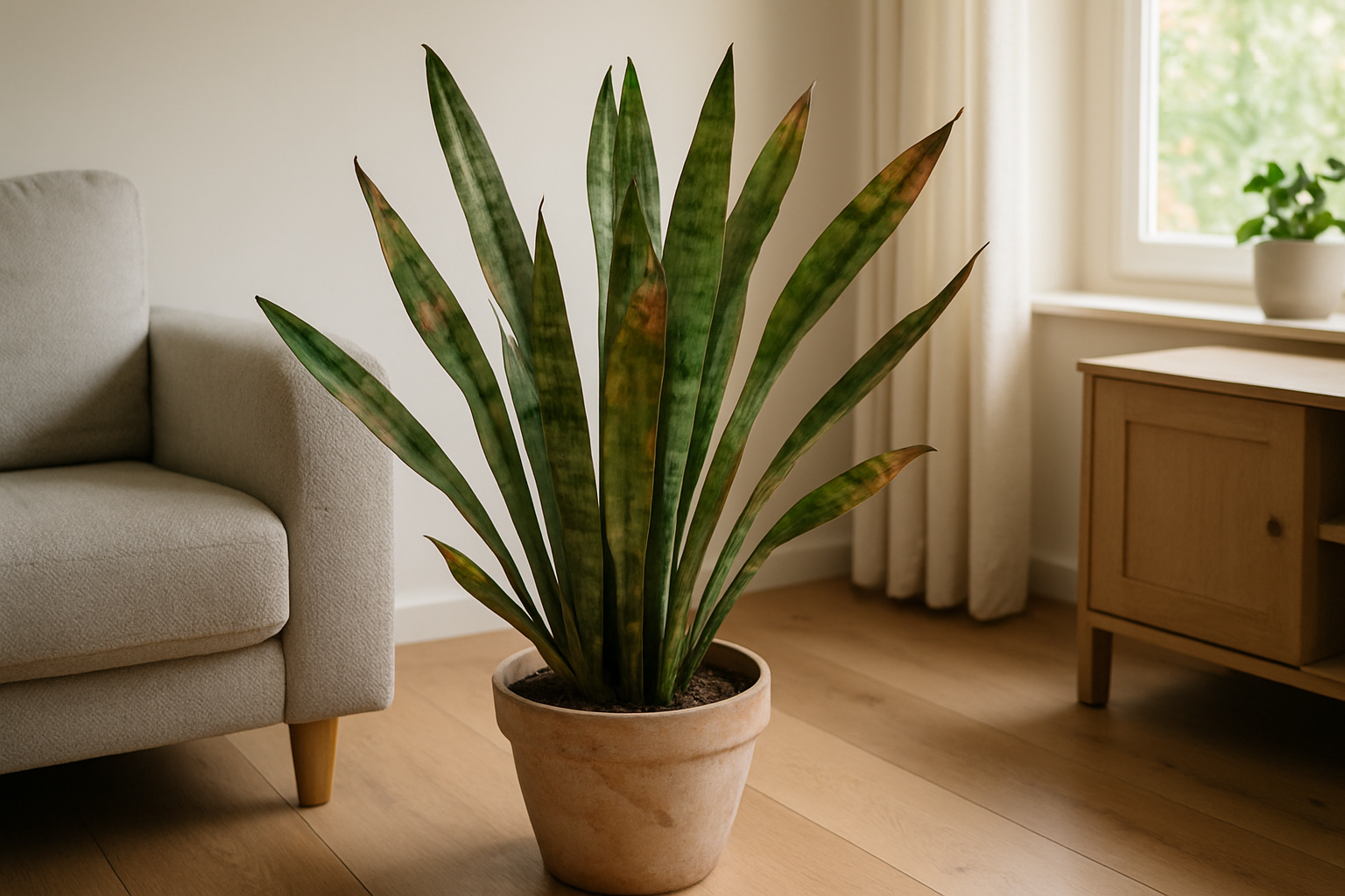 Bruine bladeren of randen bij kamerplanten
