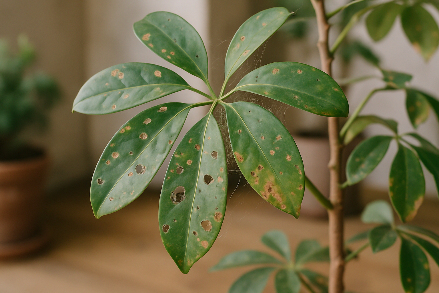 Plagen bij Schefflera: herkennen en aanpakken