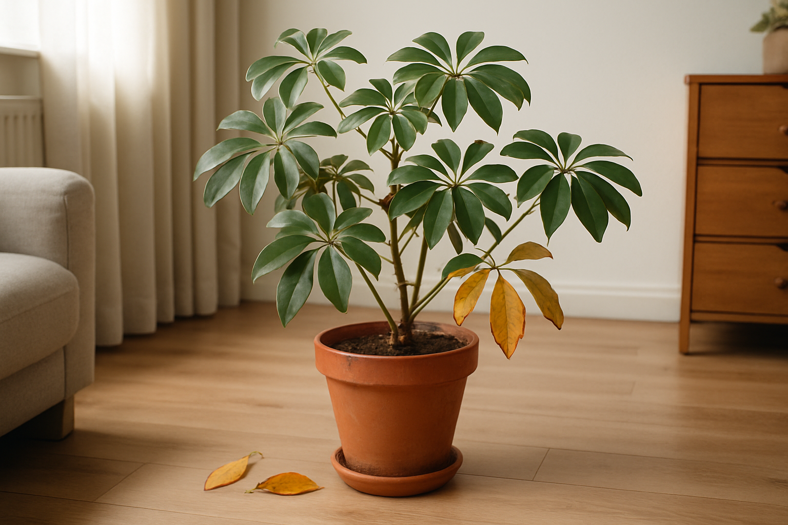 Schefflera problemen: zo los je ze op